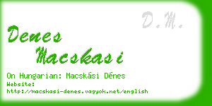 denes macskasi business card