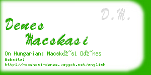 denes macskasi business card